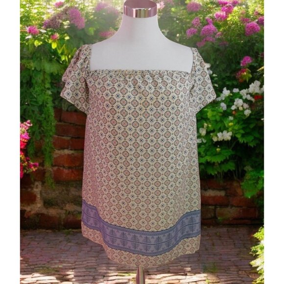 Forever 21 Off Shoulder Floral Boho Dress White Multicolor Size Small - Picture 1 of 12